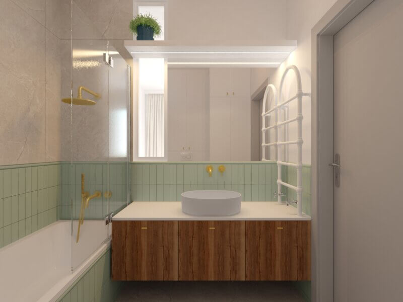 Projekt łazienki w mieszkaniu w inwestycji NeoTeo w Łodzi