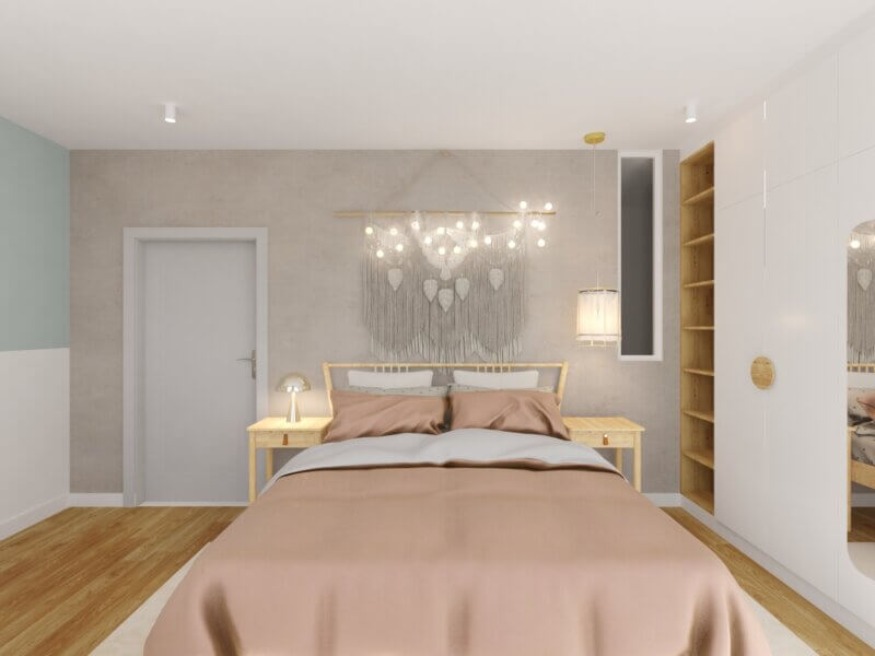 Projekt sypialni w mieszkaniu w inwestycji NeoTeo w Łodzi